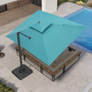 PURPLE LEAF Offset Cantilever Patio Umbrella with Charcoal Metal Frame, Vented Canopy for Yard Garden