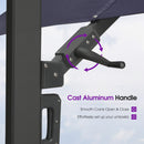 PURPLE LEAF Offset Cantilever Patio Umbrella with Charcoal Metal Frame, Vented Canopy for Yard Garden