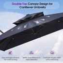 PURPLE LEAF Offset Cantilever Patio Umbrella with Charcoal Metal Frame, Vented Canopy for Yard Garden