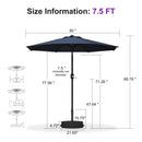 PURPLE LEAF Black Frame Outdoor Market Umbrellas Yard Tilting Patio Table Umbrella with Base