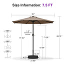 PURPLE LEAF Black Frame Outdoor Market Umbrellas Yard Tilting Patio Table Umbrella with Base