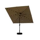 PURPLE LEAF Black Frame Tilting Market Umbrella with Lights Table Umbrella with Base Outside Patio