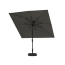 PURPLE LEAF Black Frame Tilting Market Umbrella with Lights Table Umbrella with Base Outside Patio