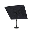 PURPLE LEAF Black Frame Tilting Market Umbrella with Lights Table Umbrella with Base Outside Patio