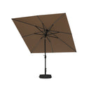 PURPLE LEAF Black Frame Tilting Market Umbrella with Lights Table Umbrella with Base Outside Patio