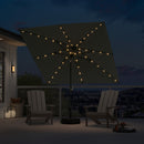 PURPLE LEAF Black Frame Tilting Market Umbrella with Lights Table Umbrella with Base Outside Patio