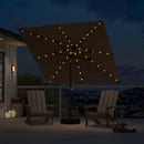 PURPLE LEAF Black Frame Tilting Market Umbrella with Lights Table Umbrella with Base Outside Patio