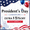 PURPLE LEAF Solar Powered Umbrella LED Rectangular Patio Umbrella with Lights