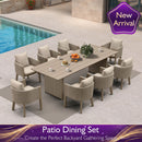 PURPLE LEAF Sanori Outdoor Dining Set Luxury Aluminum Patio Table and Dining Chairs Set with  Olefin Fabric Cushions and Pillows for Deck Garden