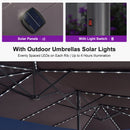 PURPLE LEAF Double-Sided Market Umbrella with Light Large Patio Umbrellas with Base
