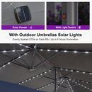 PURPLE LEAF Double-Sided Market Umbrella with Light Large Patio Umbrellas with Base
