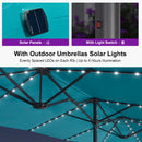PURPLE LEAF Double-Sided Market Umbrella with Light Large Patio Umbrellas with Base
