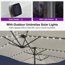 PURPLE LEAF Double-Sided Market Umbrella with Light Large Patio Umbrellas with Base