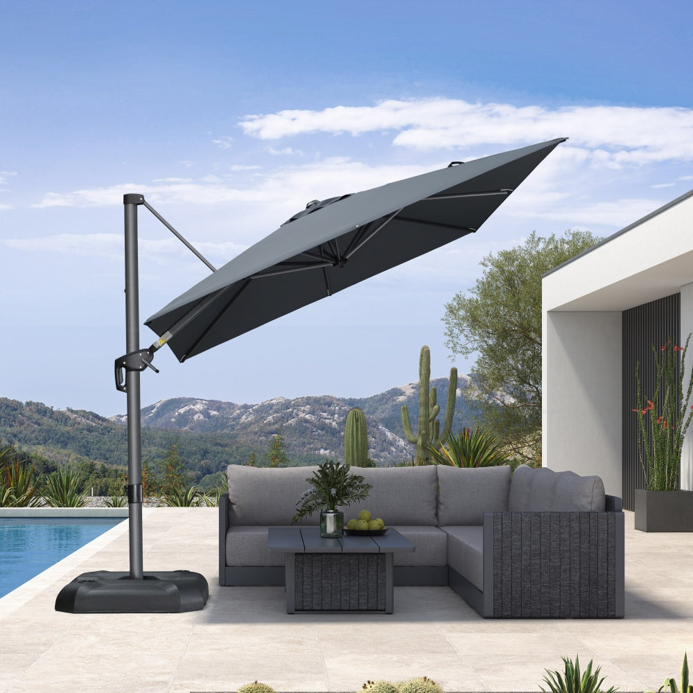 PURPLE LEAF Patio Outdoor Large Umbrella Square and Rectangular Cantilever Yard Sun Umbrellas