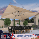 PURPLE LEAF Large Rectangular Porch Umbrella Outside Cantilever Patio Yard Umbrella