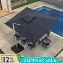 PURPLE LEAF Large Rectangular Porch Umbrella Outside Cantilever Patio Yard Umbrella