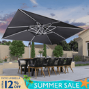 PURPLE LEAF Large Rectangular Porch Umbrella Outside Cantilever Patio Yard Umbrella