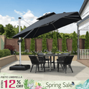 PURPLE LEAF Outdoor Windproof Umbrella, Square Cantilever Umbrella Outside Patio