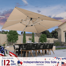 PURPLE LEAF Large Rectangular Porch Umbrella Outside Cantilever Patio Yard Umbrella