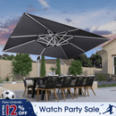 PURPLE LEAF Large Rectangular Porch Umbrella Outside Cantilever Patio Yard Umbrella