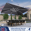 PURPLE LEAF Large Rectangular Porch Umbrella Outside Cantilever Patio Yard Umbrella