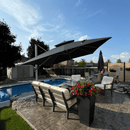 PURPLE LEAF Outdoor Windproof Umbrella, Square Cantilever Umbrella Outside Patio