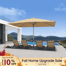 PURPLE LEAF Semi-Auto Extra Large Patio Umbrella Premium Commercial Market Umbrella for Garden, Café and Hotel