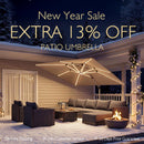 PURPLE LEAF Rectangle Outdoor Patio Umbrellas with Lights