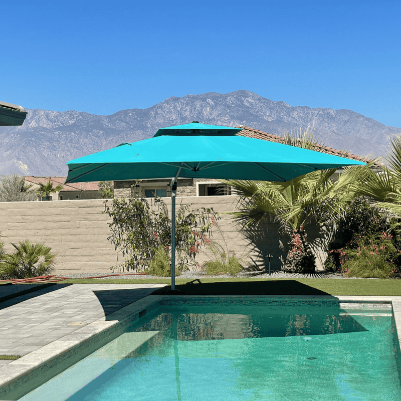 PURPLE LEAF Large Rectangular Porch Umbrella Outside Cantilever Patio Yard Umbrella