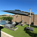 PURPLE LEAF Outdoor Windproof Umbrella, Square Cantilever Umbrella Outside Patio