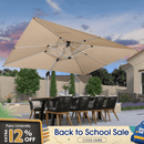PURPLE LEAF Large Rectangular Porch Umbrella Outside Cantilever Patio Yard Umbrella