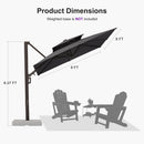 PURPLE LEAF Provence Series Offset Cantilever Patio Umbrella with Bronze Aluminum Frame, Vented Canopy for Deck, Pool and Café