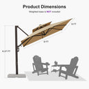 PURPLE LEAF Provence Series Offset Cantilever Patio Umbrella with Bronze Aluminum Frame, Vented Canopy for Deck, Pool and Café