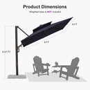 PURPLE LEAF Provence Series Offset Cantilever Patio Umbrella with Bronze Aluminum Frame, Vented Canopy for Deck, Pool and Café