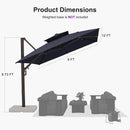 PURPLE LEAF Provence Series Offset Cantilever Patio Umbrella with Bronze Aluminum Frame, Vented Canopy for Deck, Pool and Café