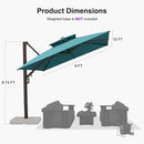 PURPLE LEAF Provence Series Offset Cantilever Patio Umbrella with Bronze Aluminum Frame, Vented Canopy for Deck, Pool and Café