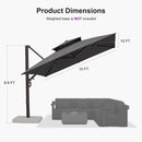 PURPLE LEAF Provence Series Offset Cantilever Patio Umbrella with Bronze Aluminum Frame, Vented Canopy for Deck, Pool and Café