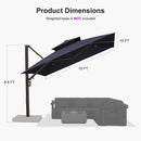 PURPLE LEAF Provence Series Offset Cantilever Patio Umbrella with Bronze Aluminum Frame, Vented Canopy for Deck, Pool and Café