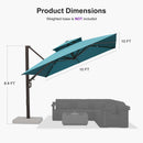 PURPLE LEAF Provence Series Offset Cantilever Patio Umbrella with Bronze Aluminum Frame, Vented Canopy for Deck, Pool and Café