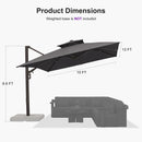 PURPLE LEAF Provence Series Offset Cantilever Patio Umbrella with Bronze Aluminum Frame, Vented Canopy for Deck, Pool and Café