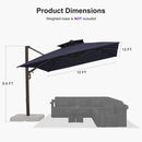 PURPLE LEAF Provence Series Offset Cantilever Patio Umbrella with Bronze Aluminum Frame, Vented Canopy for Deck, Pool and Café