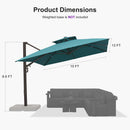 PURPLE LEAF Provence Series Offset Cantilever Patio Umbrella with Bronze Aluminum Frame, Vented Canopy for Deck, Pool and Café