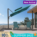 PURPLE LEAF Provence Series Offset Cantilever Patio Umbrella with Bronze Aluminum Frame, Vented Canopy for Deck, Pool and Café