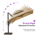 PURPLE LEAF Provence Series Offset Cantilever Patio Umbrella with Bronze Aluminum Frame, Vented Canopy for Deck, Pool and Café