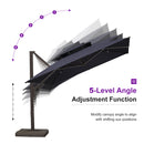 PURPLE LEAF Provence Series Offset Cantilever Patio Umbrella with Bronze Aluminum Frame, Vented Canopy for Deck, Pool and Café