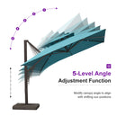 PURPLE LEAF Provence Series Offset Cantilever Patio Umbrella with Bronze Aluminum Frame, Vented Canopy for Deck, Pool and Café