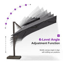PURPLE LEAF Provence Series Offset Cantilever Patio Umbrella with Bronze Aluminum Frame, Vented Canopy for Deck, Pool and Café
