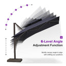 PURPLE LEAF Provence Series Offset Cantilever Patio Umbrella with Bronze Aluminum Frame, Vented Canopy for Deck, Pool and Café