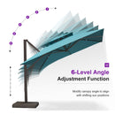 PURPLE LEAF Provence Series Offset Cantilever Patio Umbrella with Bronze Aluminum Frame, Vented Canopy for Deck, Pool and Café
