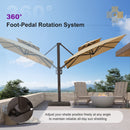 PURPLE LEAF Provence Series Offset Cantilever Patio Umbrella with Bronze Aluminum Frame, Vented Canopy for Deck, Pool and Café